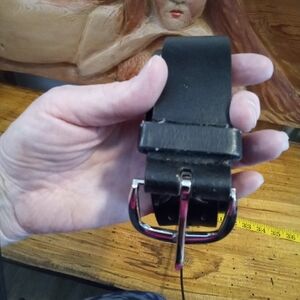 Rampage Size S/M Black Floral Pattern Faux Leather Belt w/ Silver Buckle & Gems